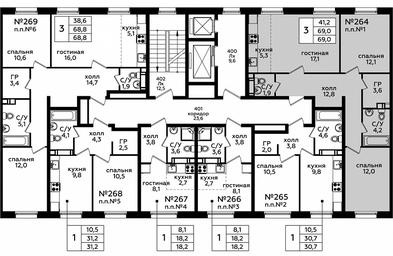 2-BD Apartment Sale, 69 sq. m. at Eko Bunino, prospekt Kuprina, 34к1, Sosenskoye Settlement, Moscow, Russia #4