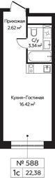 Apartment Sale, 22.38 sq. m. at Perets, Pyatnitskoye Highway, 58, Moscow, Russia #4