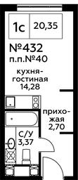 Apartment Sale, 20.45 sq. m. at Perets, Pyatnitskoye Highway, 58, Moscow, Russia #2