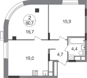 2-BD Apartment Sale, 60.7平方米 at Rezidentsii Skolkovo, Kashtanovaya ulitsa, 1, rabochiy posyolok Zarechye, Odintsovskiy City District, Moscow Region, Russia #2 2-BD Apartment Sale, 60.7平方米 at Rezidentsii Skolkovo, Kashtanovaya ulitsa, 1, rabochiy posyolok Zarechye, Odintsovskiy City District, Moscow Region, Russia #2