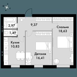 2-BD Apartment Sale, 59.5平方米 at Park Aprel, ulitsa Park Aprel, 1, Aprelevka, Naro-Fominskiy City District, Moscow Region, Russia #2