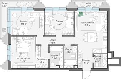 2-BD Apartment Sale, 98.1 sq. m. at Tishinskiy bulvar, Gruzinsky Val Street, 10, Moscow, Russia #2