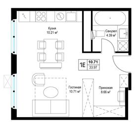 Apartment Sale, 33.8 sq. m. at Eko Vidnoe 2.0, kvartal Tsentralny, 1, Kupelinka Subdistrict, derevnya Sapronovo, Leninskiy City District, Moscow Region, Russia #2 Apartment Sale, 33.8 sq. m. at Eko Vidnoe 2.0, kvartal Tsentralny, 1, Kupelinka Subdistrict, derevnya Sapronovo, Leninskiy City District, Moscow Region, Russia #2