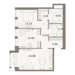 2-BD Apartment Sale, 72.61平方米 at The Five, 5th Donskoy Drive, вл21к6, Moscow, Russia #4