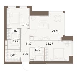 2-BD Apartment Sale, 75.09平方米 at The Five, 5th Donskoy Drive, вл21к6, Moscow, Russia #2
