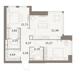 2-BD Apartment Sale, 75.09平方米 at The Five, 5th Donskoy Drive, вл21к6, Moscow, Russia #3