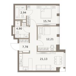 2-BD Apartment Sale, 64.7平方米 at The Five, 5th Donskoy Drive, вл21к6, Moscow, Russia #4