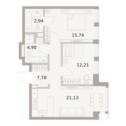 2-BD Apartment Sale, 64.7平方米 at The Five, 5th Donskoy Drive, вл21к6, Moscow, Russia #3 2-BD Apartment Sale, 64.7平方米 at The Five, 5th Donskoy Drive, вл21к6, Moscow, Russia #3