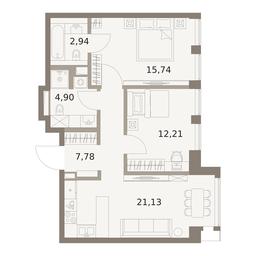 2-BD Apartment Sale, 64.7平方米 at The Five, 5th Donskoy Drive, вл21к6, Moscow, Russia #4