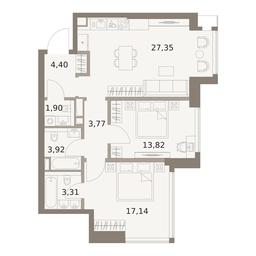 2-BD Apartment Sale, 75.61平方米 at The Five, 5th Donskoy Drive, вл21к6, Moscow, Russia #4