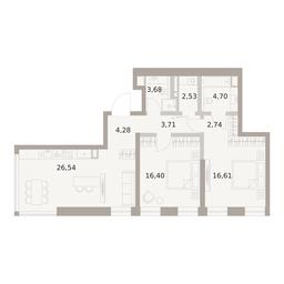 2-BD Apartment Sale, 81.19平方米 at The Five, 5th Donskoy Drive, вл21к6, Moscow, Russia #3