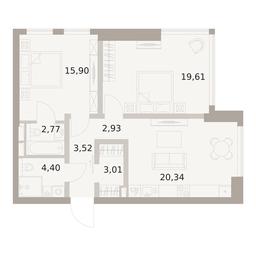 2-BD Apartment Sale, 72.48平方米 at The Five, 5th Donskoy Drive, вл21к6, Moscow, Russia #3