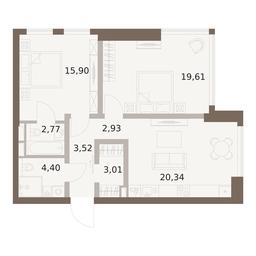 2-BD Apartment Sale, 72.48平方米 at The Five, 5th Donskoy Drive, вл21к6, Moscow, Russia #2