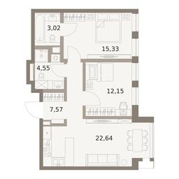 2-BD Apartment Sale, 65.26平方米 at The Five, 5th Donskoy Drive, вл21к6, Moscow, Russia #4