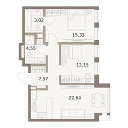 2-BD Apartment Sale, 65.26平方米 at The Five, 5th Donskoy Drive, вл21к6, Moscow, Russia #4