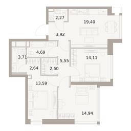 3-BD Apartment Sale, 87.32平方米 at The Five, 5th Donskoy Drive, вл21к6, Moscow, Russia #3 3-BD Apartment Sale, 87.32平方米 at The Five, 5th Donskoy Drive, вл21к6, Moscow, Russia #3