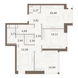 3-BD Apartment Sale, 87.32平方米 at The Five, 5th Donskoy Drive, вл21к6, Moscow, Russia #2 3-BD Apartment Sale, 87.32平方米 at The Five, 5th Donskoy Drive, вл21к6, Moscow, Russia #2