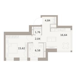 1-BD Apartment Sale, 47.48平方米 at The Five, 5th Donskoy Drive, вл21к6, Moscow, Russia #3 1-BD Apartment Sale, 47.48平方米 at The Five, 5th Donskoy Drive, вл21к6, Moscow, Russia #3