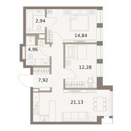 2-BD Apartment Sale, 64.07平方米 at The Five, 5th Donskoy Drive, вл21к6, Moscow, Russia #4