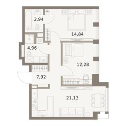 2-BD Apartment Sale, 64.07平方米 at The Five, 5th Donskoy Drive, вл21к6, Moscow, Russia #4