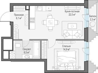 1-BD Apartment Sale, 50.9 sq. m. at Tishinskiy bulvar, Gruzinsky Val Street, 10, Moscow, Russia #2