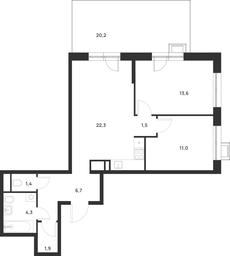 1-BD Apartment Sale, 68.8 sq. m. at Газопровод, Sosenskoye Settlement, Moscow, Russia #3 1-BD Apartment Sale, 68.8 sq. m. at Газопровод, Sosenskoye Settlement, Moscow, Russia #3