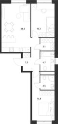 2-BD Apartment Sale, 69.1平方米 at Газопровод, Sosenskoye Settlement, Moscow, Russia #2 2-BD Apartment Sale, 69.1平方米 at Газопровод, Sosenskoye Settlement, Moscow, Russia #2