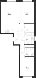 2-BD Apartment Sale, 69.1平方米 at Газопровод, Sosenskoye Settlement, Moscow, Russia #3 2-BD Apartment Sale, 69.1平方米 at Газопровод, Sosenskoye Settlement, Moscow, Russia #3