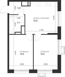 1-BD Apartment Sale, 50.9 sq. m. at Газопровод, Sosenskoye Settlement, Moscow, Russia #4