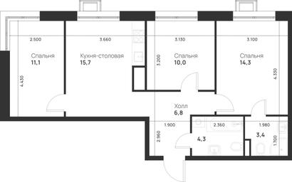 2-BD Apartment Sale, 65.6 sq. m. at Газопровод, Sosenskoye Settlement, Moscow, Russia #4