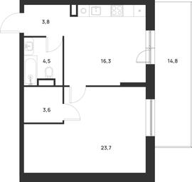 1-BD Apartment Sale, 56.3 sq. m. at Газопровод, Sosenskoye Settlement, Moscow, Russia #3