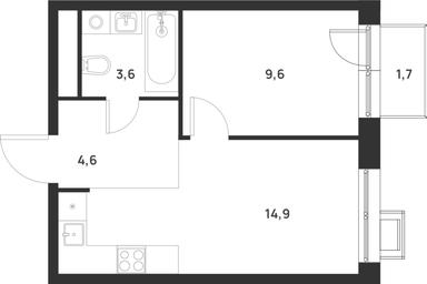 1-BD Apartment Sale, 33.2 sq. m. at Газопровод, Sosenskoye Settlement, Moscow, Russia #3 1-BD Apartment Sale, 33.2 sq. m. at Газопровод, Sosenskoye Settlement, Moscow, Russia #3