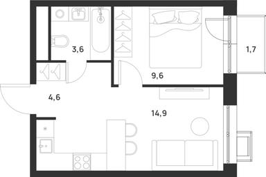 1-BD Apartment Sale, 33.2 sq. m. at Газопровод, Sosenskoye Settlement, Moscow, Russia #2 1-BD Apartment Sale, 33.2 sq. m. at Газопровод, Sosenskoye Settlement, Moscow, Russia #2