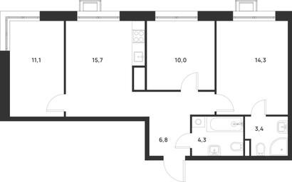 2-BD Apartment Sale, 65.6 sq. m. at Газопровод, Sosenskoye Settlement, Moscow, Russia #3 2-BD Apartment Sale, 65.6 sq. m. at Газопровод, Sosenskoye Settlement, Moscow, Russia #3
