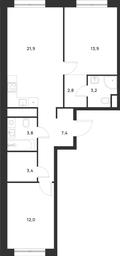 2-BD Apartment Sale, 68.4 sq. m. at Газопровод, Sosenskoye Settlement, Moscow, Russia #3 2-BD Apartment Sale, 68.4 sq. m. at Газопровод, Sosenskoye Settlement, Moscow, Russia #3