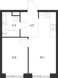 1-BD Apartment Sale, 33.7 sq. m. at Газопровод, Sosenskoye Settlement, Moscow, Russia #3
