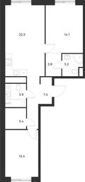 2-BD Apartment Sale, 69.3 sq. m. at Газопровод, Sosenskoye Settlement, Moscow, Russia #3 2-BD Apartment Sale, 69.3 sq. m. at Газопровод, Sosenskoye Settlement, Moscow, Russia #3