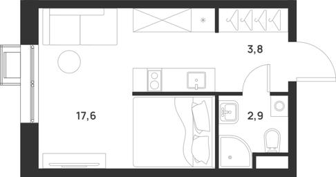 Apartment Sale, 24.3 sq. m. at Газопровод, Sosenskoye Settlement, Moscow, Russia #4