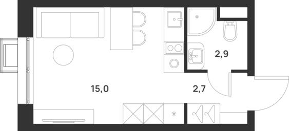 Apartment Sale, 20.6 sq. m. at Газопровод, Sosenskoye Settlement, Moscow, Russia #4