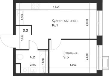 1-BD Apartment Sale, 33.2 sq. m. at Газопровод, Sosenskoye Settlement, Moscow, Russia #4