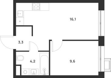 1-BD Apartment Sale, 33.2 sq. m. at Газопровод, Sosenskoye Settlement, Moscow, Russia #3 1-BD Apartment Sale, 33.2 sq. m. at Газопровод, Sosenskoye Settlement, Moscow, Russia #3