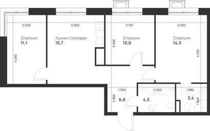 2-BD Apartment Sale, 65.6 sq. m. at Газопровод, Sosenskoye Settlement, Moscow, Russia #4