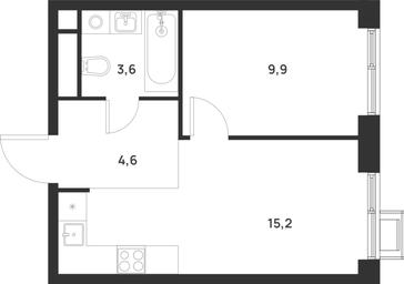 1-BD Apartment Sale, 33.3 sq. m. at Газопровод, Sosenskoye Settlement, Moscow, Russia #3 1-BD Apartment Sale, 33.3 sq. m. at Газопровод, Sosenskoye Settlement, Moscow, Russia #3