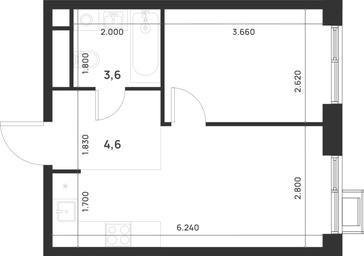 1-BD Apartment Sale, 33.3 sq. m. at Газопровод, Sosenskoye Settlement, Moscow, Russia #4