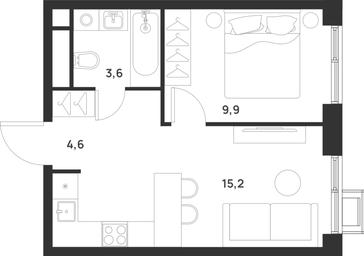 1-BD Apartment Sale, 33.3 sq. m. at Газопровод, Sosenskoye Settlement, Moscow, Russia #2 1-BD Apartment Sale, 33.3 sq. m. at Газопровод, Sosenskoye Settlement, Moscow, Russia #2