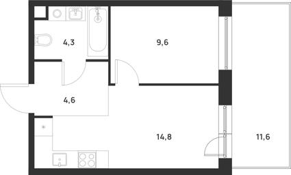 1-BD Apartment Sale, 36.8 sq. m. at Газопровод, Sosenskoye Settlement, Moscow, Russia #3 1-BD Apartment Sale, 36.8 sq. m. at Газопровод, Sosenskoye Settlement, Moscow, Russia #3