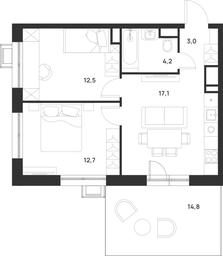 1-BD Apartment Sale, 53.9 sq. m. at Газопровод, Sosenskoye Settlement, Moscow, Russia #2 1-BD Apartment Sale, 53.9 sq. m. at Газопровод, Sosenskoye Settlement, Moscow, Russia #2