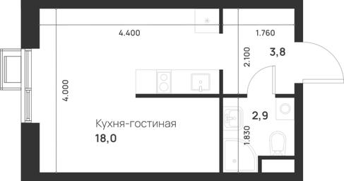 Apartment Sale, 24.7 sq. m. at Газопровод, Sosenskoye Settlement, Moscow, Russia #4