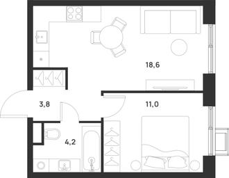 1-BD Apartment Sale, 37.6 sq. m. at Газопровод, Sosenskoye Settlement, Moscow, Russia #2 1-BD Apartment Sale, 37.6 sq. m. at Газопровод, Sosenskoye Settlement, Moscow, Russia #2