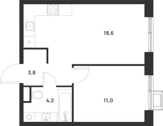 1-BD Apartment Sale, 37.6 sq. m. at Газопровод, Sosenskoye Settlement, Moscow, Russia #3 1-BD Apartment Sale, 37.6 sq. m. at Газопровод, Sosenskoye Settlement, Moscow, Russia #3